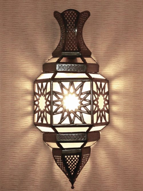 Handcrafted Moroccan Wall Sconce with Intricate Patterns - Unique