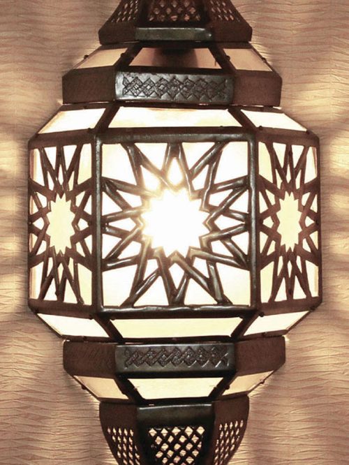 Handcrafted Moroccan Wall Sconce with Intricate Patterns - Unique